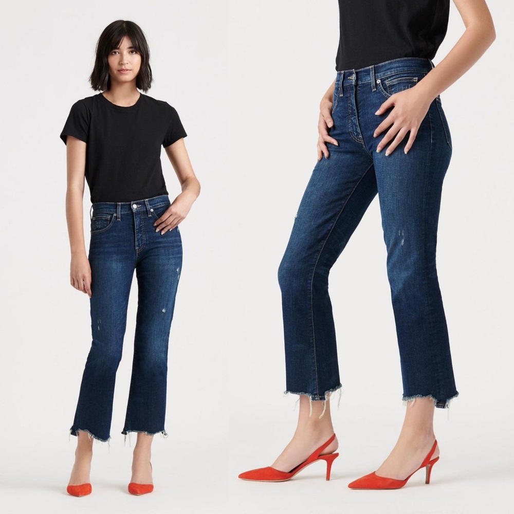 Lucky Brand Womens Jeans 27 High Rise Bridgette‎ Crop Mini Boot Cupid Wash